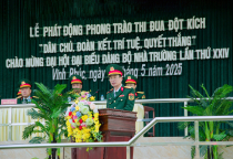 Trường Trung cấp Kỹ thuật Tăng thiết giáp tổ chức Lễ phát động phong trào thi đua đột kích chào mừng Đại hội đại biểu Đảng bộ Nhà trường lần thứ XXIV	, nhiệm kỳ 2025 - 2030                         