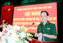 Trường Trung cấp Kỹ thuật Tăng thiết giáp tổ chức sinh hoạt tư tưởng “Chủ động phát hiện, ngăn chặn kịp thời các vụ việc vi phạm pháp luật nhà nước, kỷ luật quân đội”