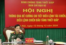 Hội nghị Ban Chỉ đạo 92 Binh chủng thông qua đề cương chi tiết Điều lệnh tác chiến, Điều lệnh chiến đấu Tăng thiết giáp