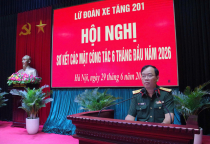 Lữ đoàn xe tăng 201 tổ chức Hội nghị sơ kết các mặt công tác 6 tháng đầu năm 2026.