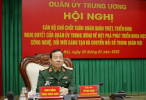 Tham gia Hội nghị trực tuyến quán triệt, triển khai Nghị quyết số  3488-NQ/QUTW của Quân ủy Trung ương về đột phá phát triển khoa học,  công nghệ, đổi mới sáng tạo và chuyển đổi số trong Quân đội