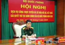 Tham dự Hội nghị công trực tuyến và số hóa hồ sơ, kết quả giải quyết thủ tục hành chính của Bộ Quốc phòng năm 2025