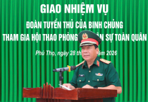 Tổ chức Lễ xuất quân tham gia Hội thao Phòng thủ dân sự toàn quân năm 2026