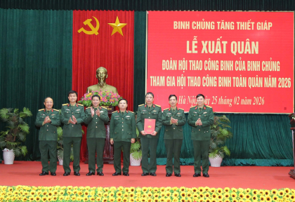 Binh chủng Tăng thiết giáp tổ chức Lễ xuất quân Đoàn hội thao tham gia Hội thao Công binh toàn quân năm 2026