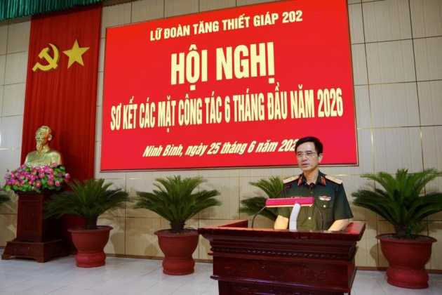 Lữ đoàn Tăng thiết giáp 202 sơ kết các mặt công tác 6 tháng đầu năm 2026