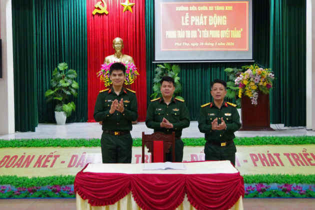 Tuổi trẻ Xưởng sửa chữa xe tăng X32 thi đua “3 tiên phong, quyết thắng”