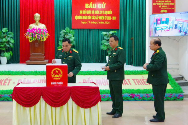 CÁN BỘ, CHIẾN SĨ KHO Y HOÀN THÀNH TỐT NHIỆM VỤ BẦU CỬ 