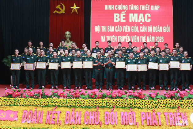 Binh chủng Tăng thiết giáp bế mạc Hội thi Báo cáo viên giỏi, cán bộ đoàn giỏi và tuyên truyền viên trẻ năm 2026