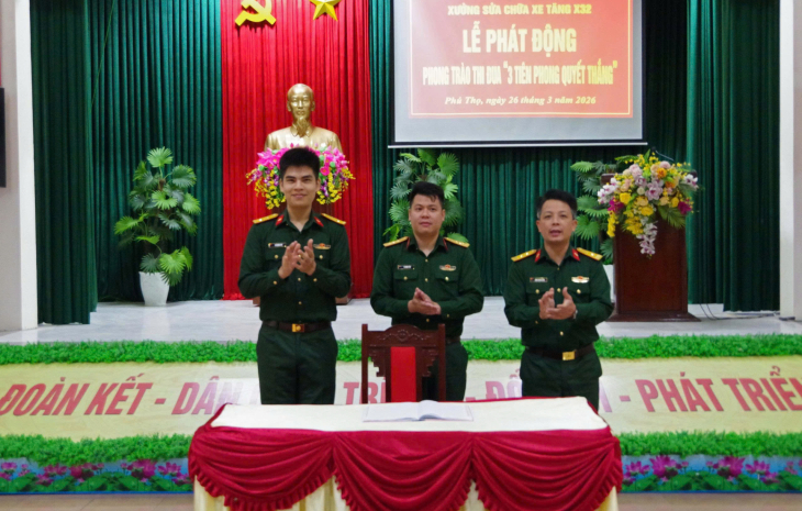 Tuổi trẻ Xưởng sửa chữa xe tăng X32 thi đua “3 tiên phong, quyết thắng”