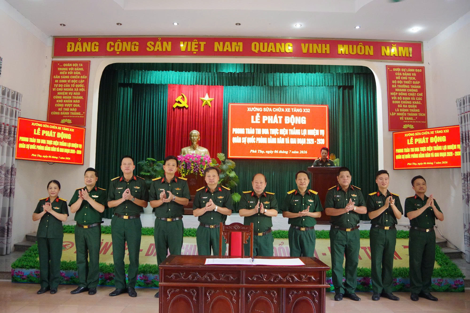 Xưởng sửa chữa xe tăng X32 tổ chức Lễ phát động  phong trào thi đua thực hiện thắng lợi nhiệm vụ   quân sự, quốc phòng giai đoạn 2026 – 2030