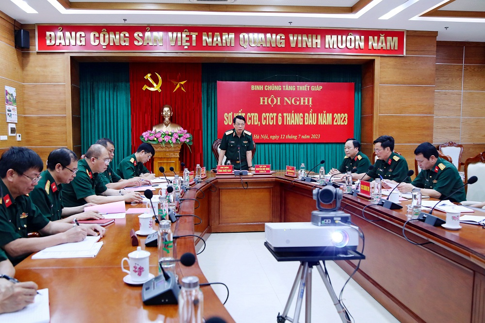 Binh chủng Tăng thiết giáp tổ chức Hội nghị  sơ kết Công tác Đảng, Công tác Chính trị 6 tháng đầu năm 2023