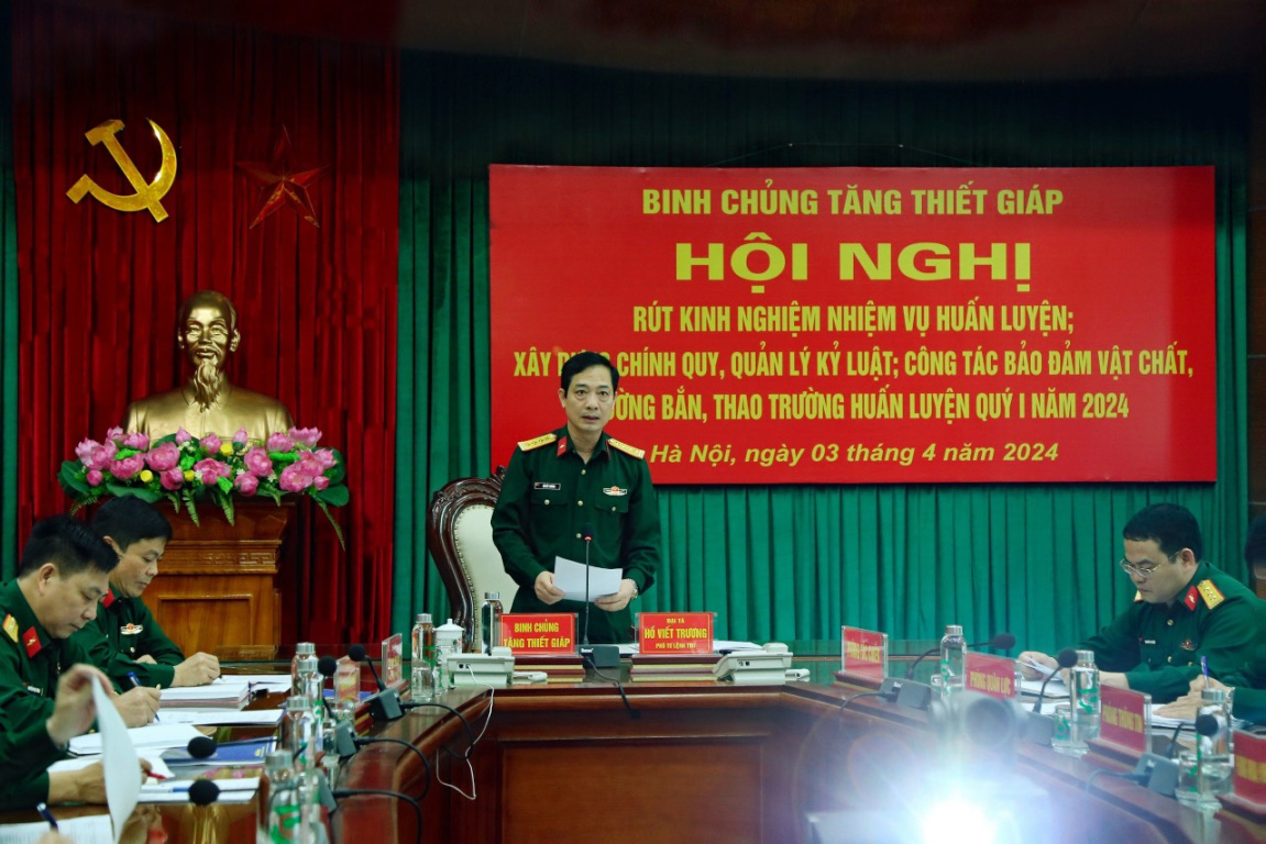 Hội nghị rút kinh nghiệm nhiệm vụ huấn luyện, xây dựng chính quy, quản lý kỷ luật; công tác bảo đảm vật chất, trường bắn, thao trường huấn luyện quý I năm 2024