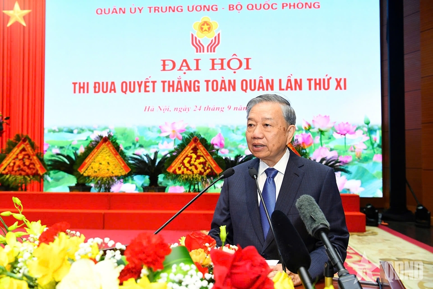 Toàn văn bài phát biểu của Tổng Bí thư Tô Lâm tại Đại hội Thi đua Quyết thắng toàn quân lần thứ XI