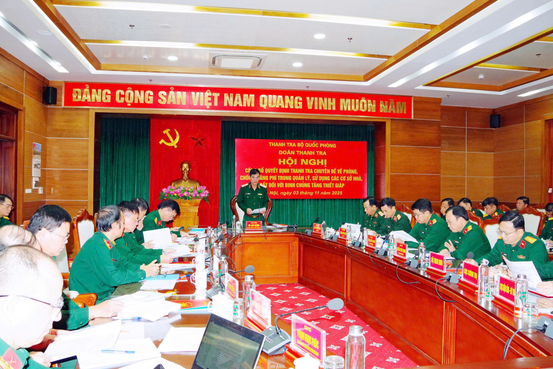 Thanh tra của Bộ Quốc phòng công bố quyết định thanh tra chuyên đề về phòng, chống lãng phí trong quản lý, sử dụng các cơ sở nhà, đất đối với Binh chủng Tăng thiết giáp