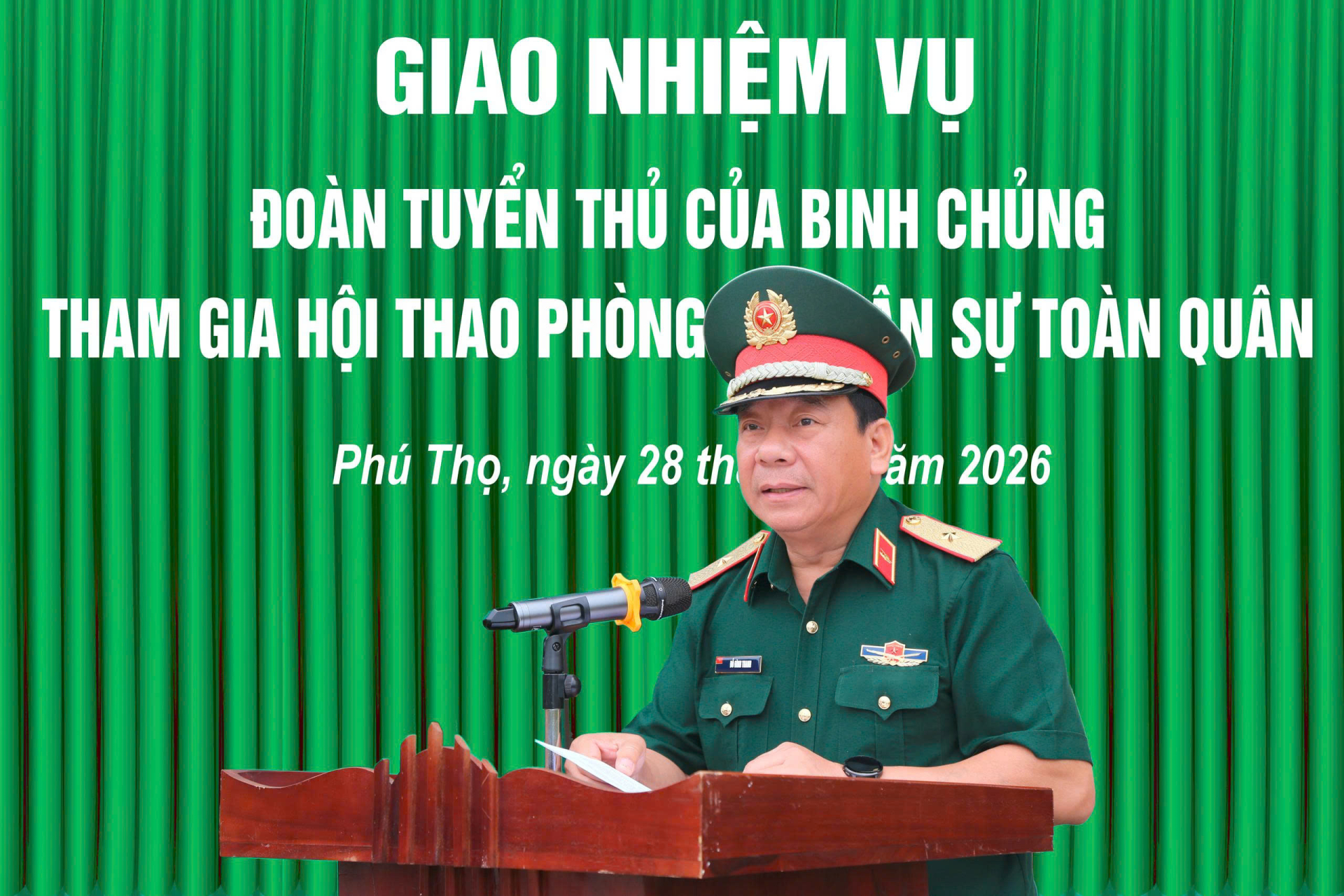Tổ chức Lễ xuất quân tham gia Hội thao Phòng thủ dân sự toàn quân năm 2026