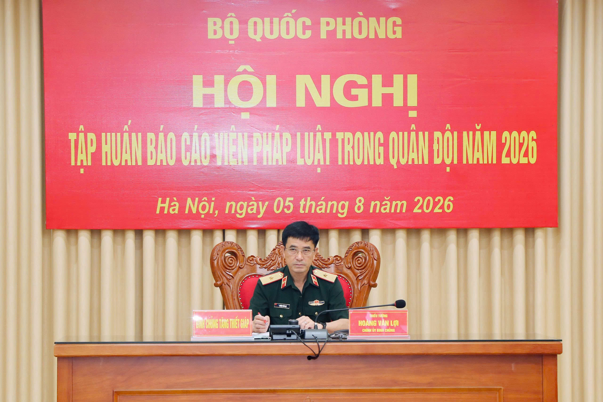 Tham gia Hội nghị trực tuyến tập huấn  Báo cáo viên pháp luật trong Quân đội năm 2026